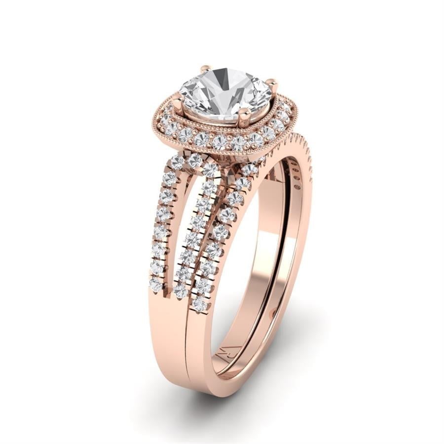 Solitaires Éternelle Argent Plaqué Or Rose Oxyde de zirconium 1.25 ct