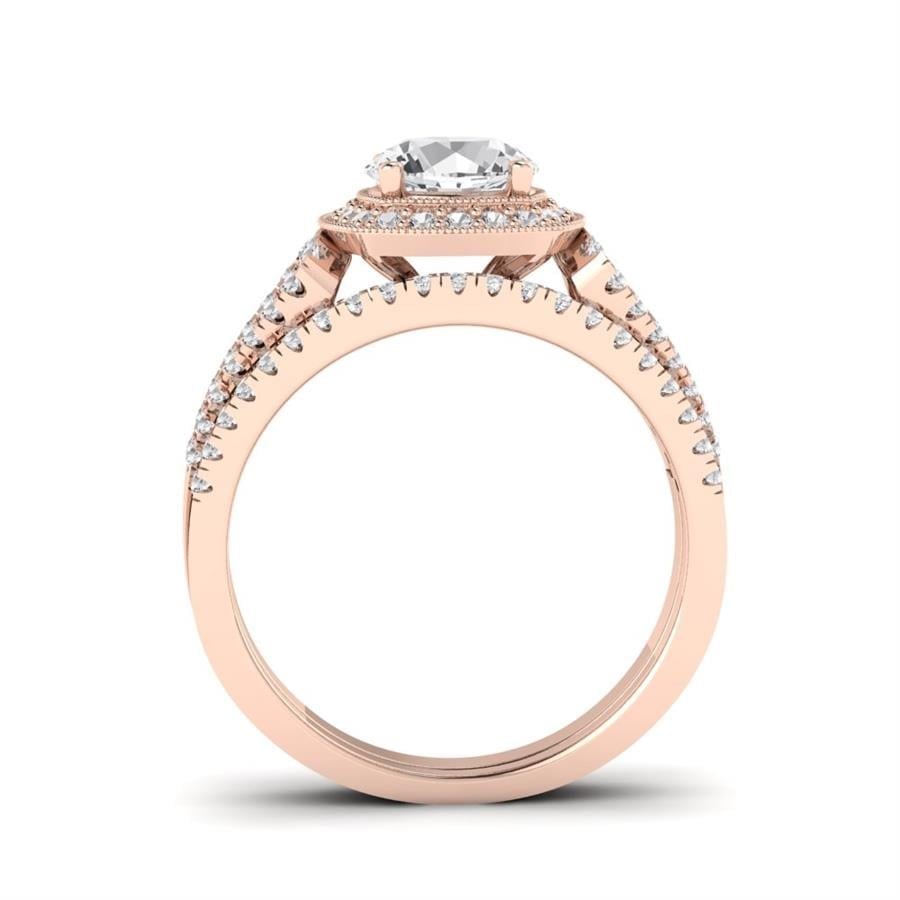 Solitaires Éternelle Argent Plaqué Or Rose Oxyde de zirconium 1.25 ct