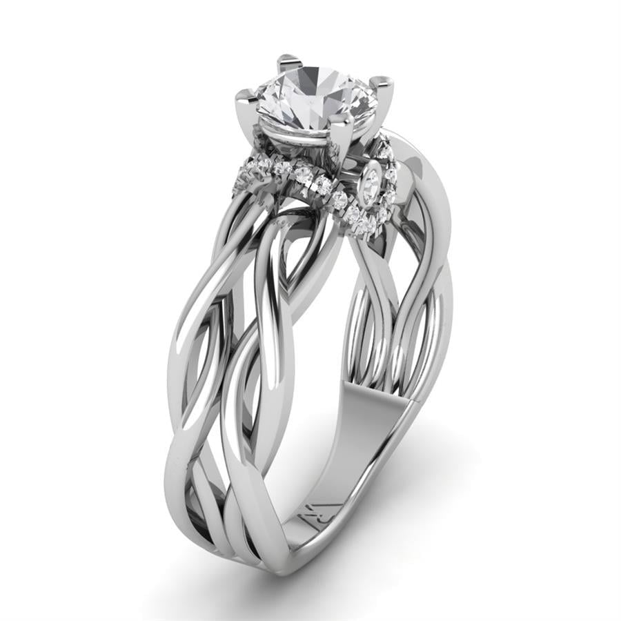 Solitaires Tessa Argent Rhodié Blanc Diamant 0.95 ct