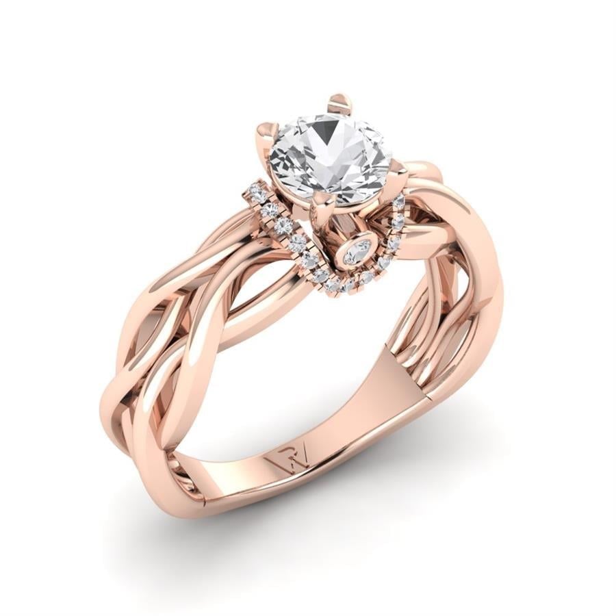 Solitaires Tessa Or Rose Oxyde de zirconium 0.95 ct
