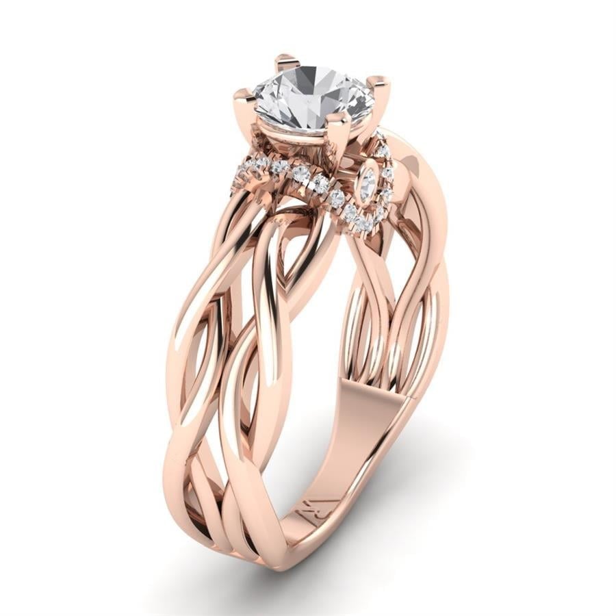 Solitaires Tessa Or Rose Oxyde de zirconium 0.95 ct