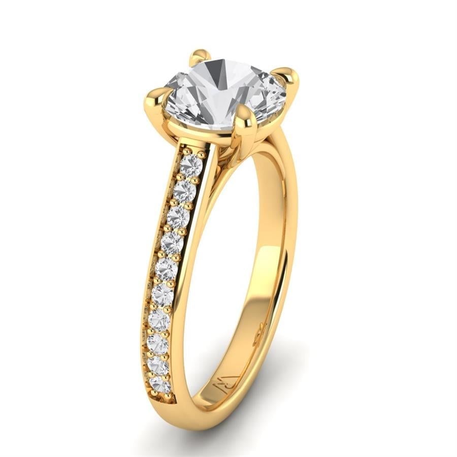 Solitaires Thalen Argent Plaqué Or Jaune Oxyde de zirconium 2.30 ct