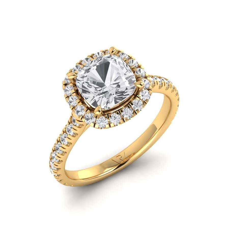 Solitaires Thalys Argent Plaqué Or Jaune Diamant 2.55 ct