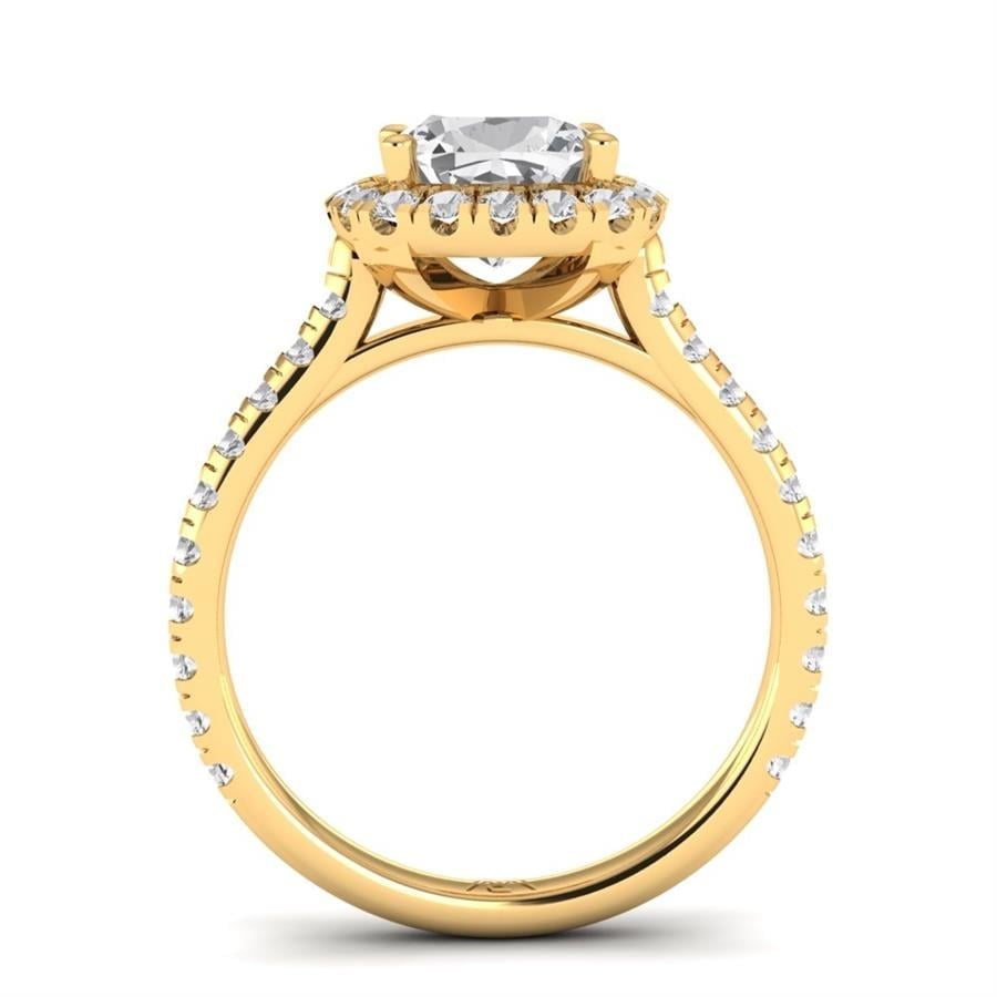 Solitaires Thalys Argent Plaqué Or Jaune Oxyde de zirconium 2.55 ct