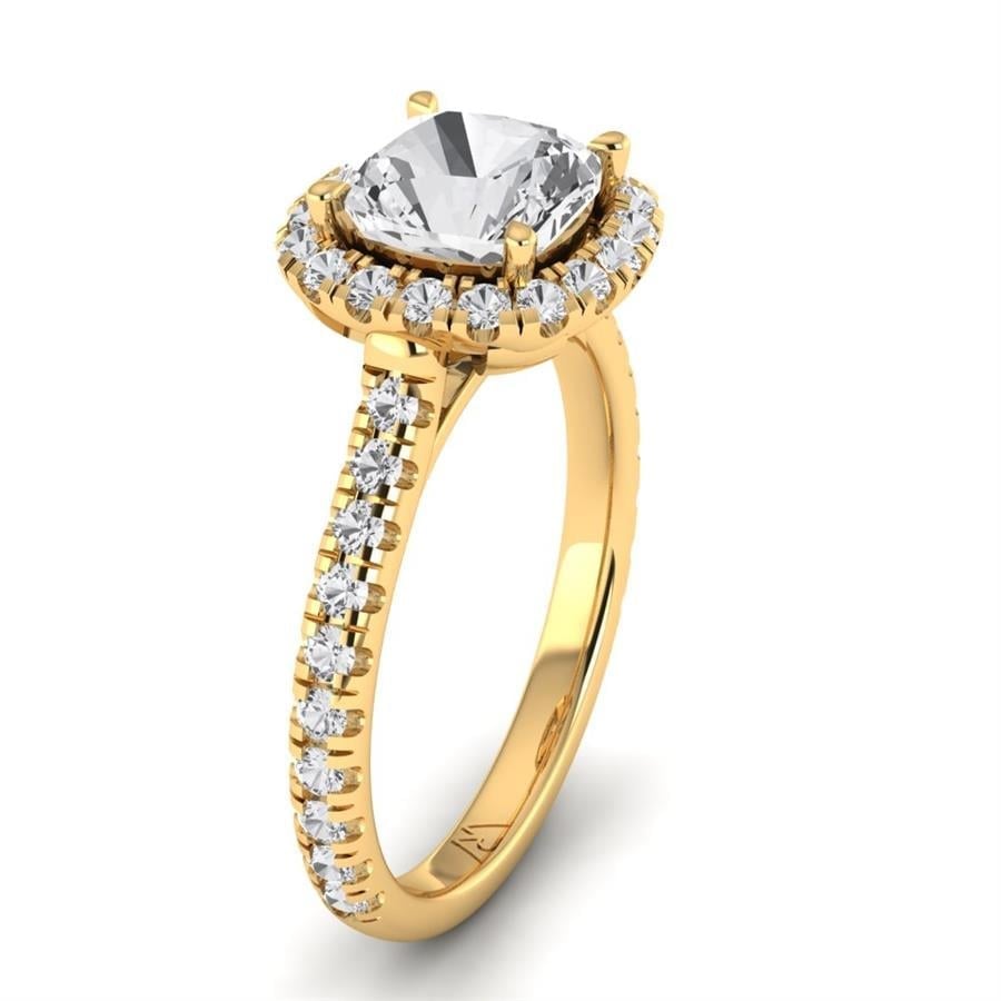 Solitaires Thalys Argent Plaqué Or Jaune Diamant 2.55 ct