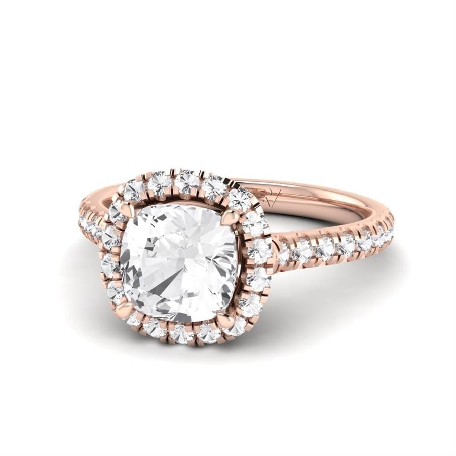 Solitaires Thalys Argent Plaqué Or Rose Diamant 2.55 ct