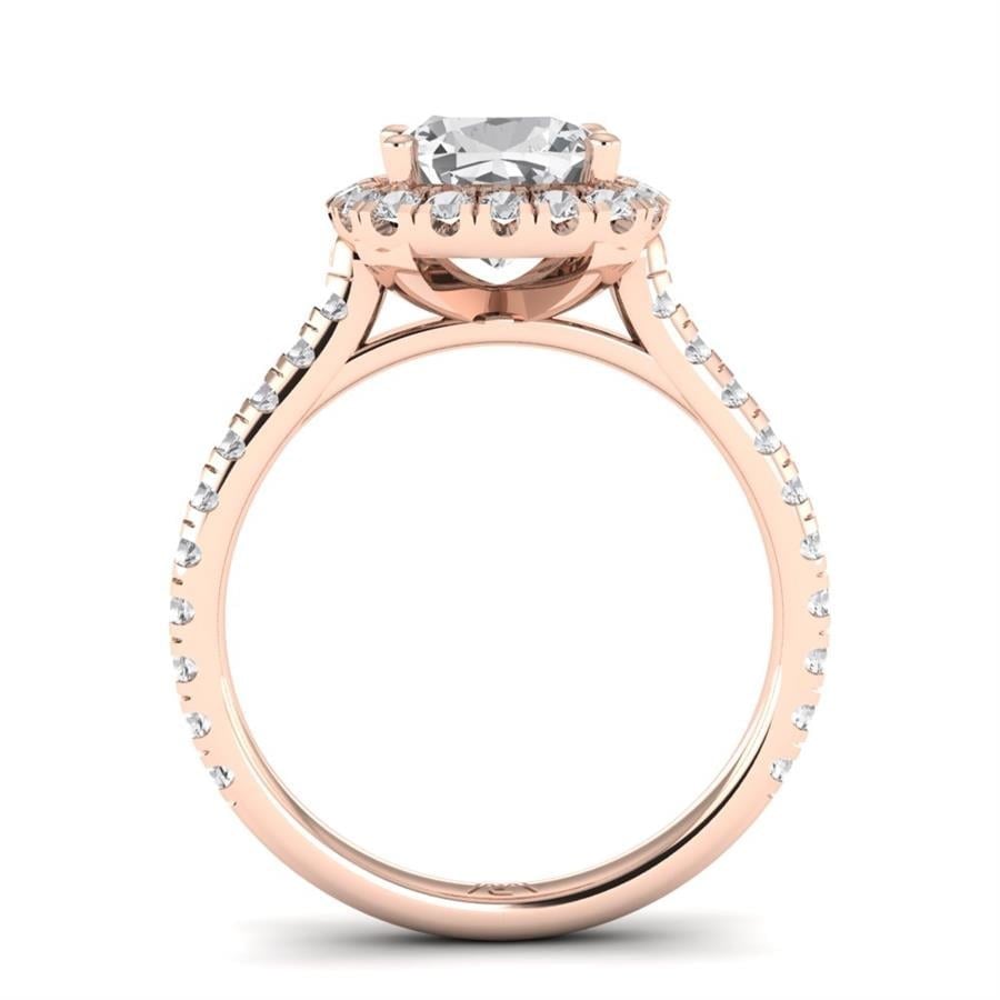 Solitaires Thalys Argent Plaqué Or Rose Oxyde de zirconium 2.55 ct