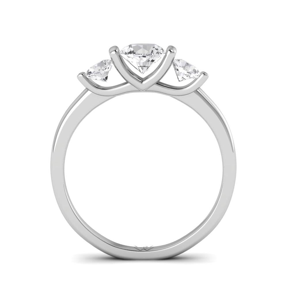 Solitaires Trio Or Blanc Oxyde de zirconium 0.9 ct