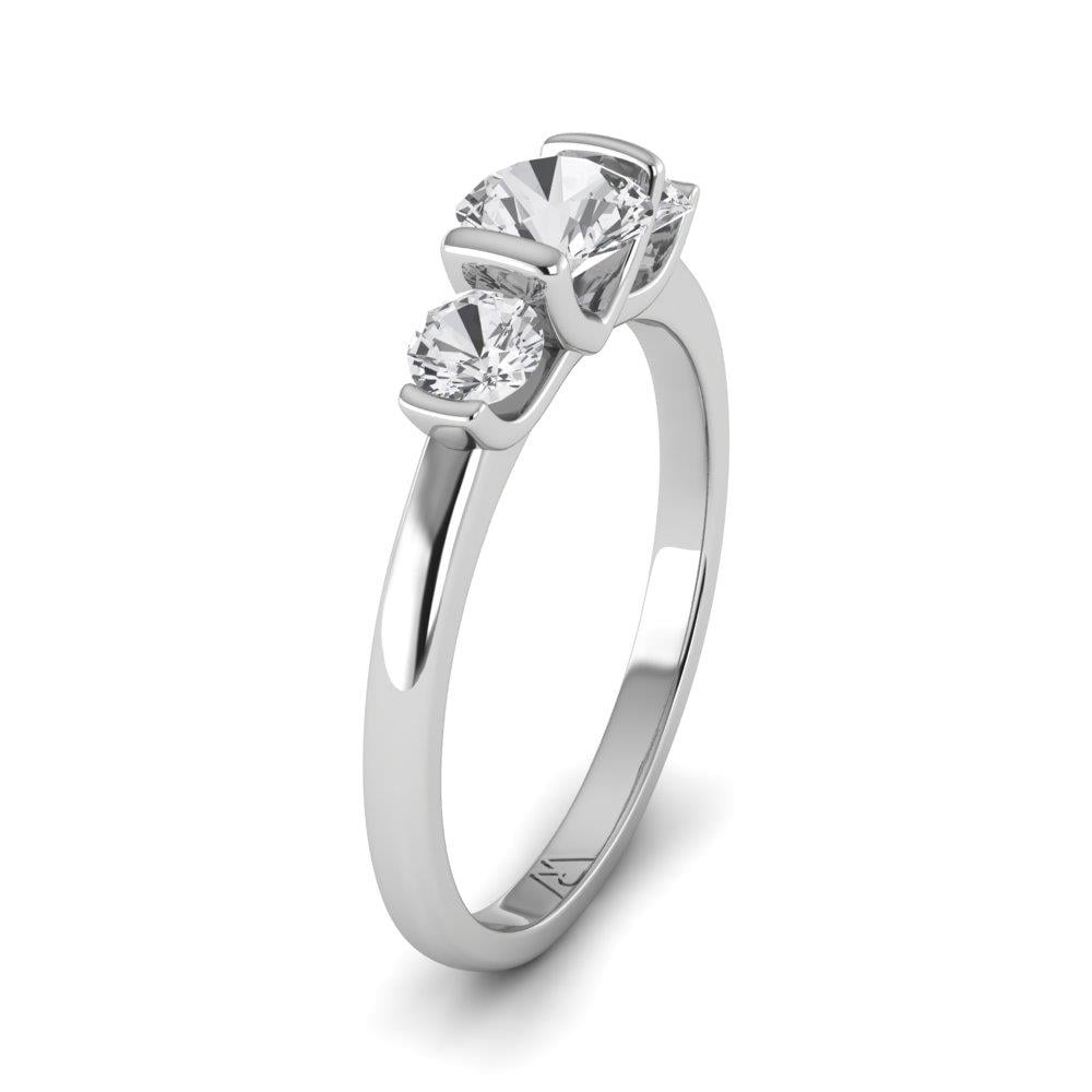 Solitaires Trio Or Blanc Oxyde de zirconium 0.9 ct