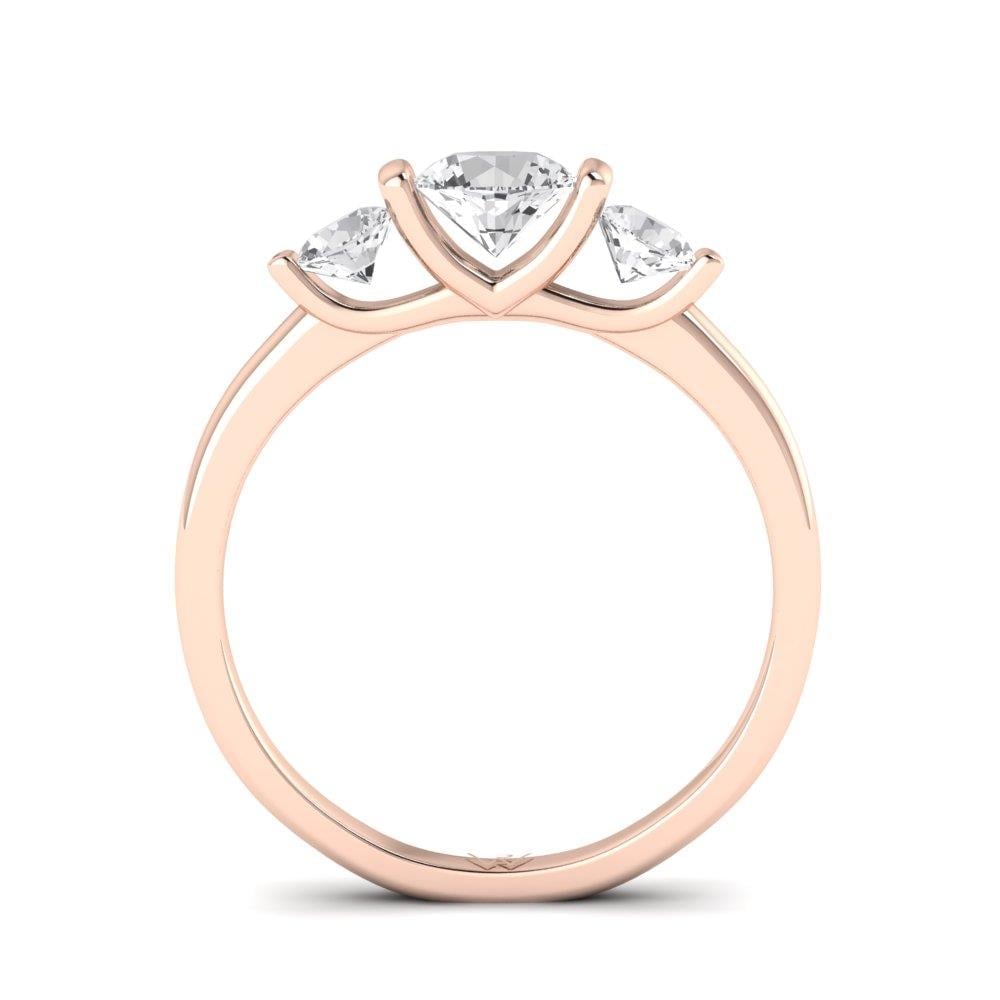 Solitaires Trio Or Rose Oxyde de zirconium 0.9 ct