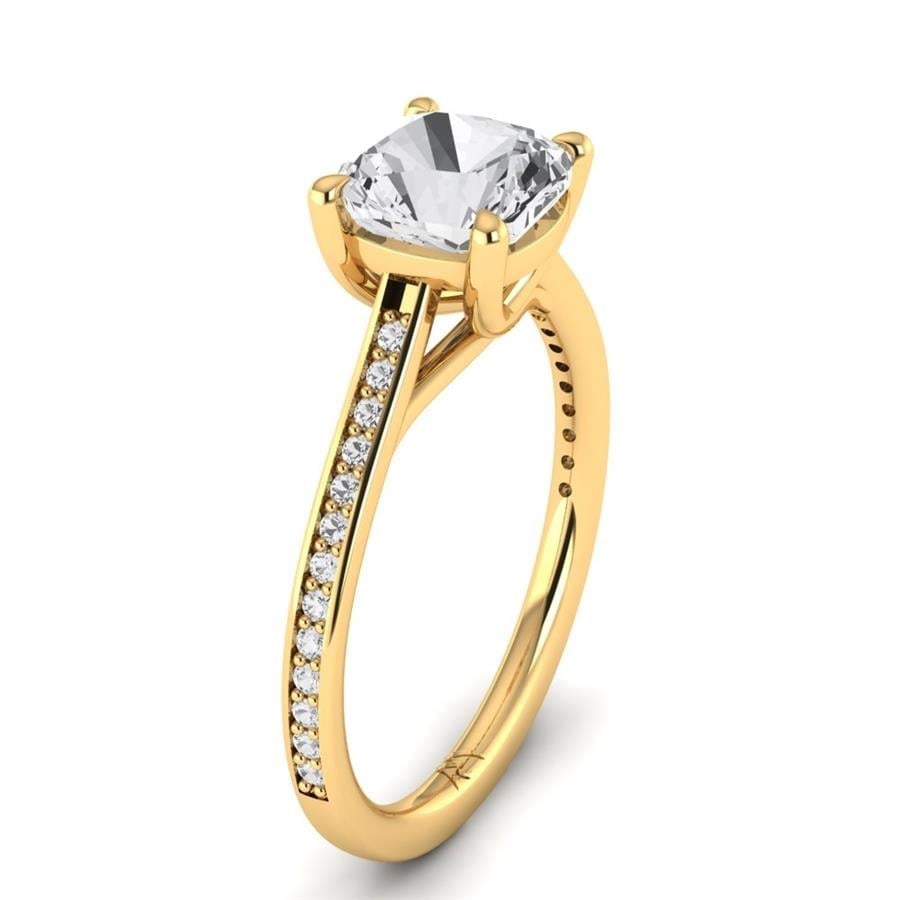 Solitaires Vanyra Argent Plaqué Or Jaune Oxyde de zirconium 2.15 ct
