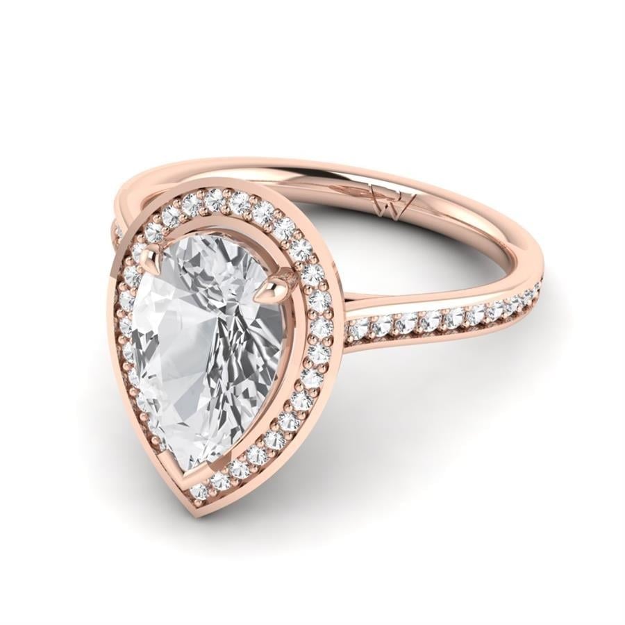 Solitaires Vélina Argent Plaqué Or Rose Diamant 2.3 ct