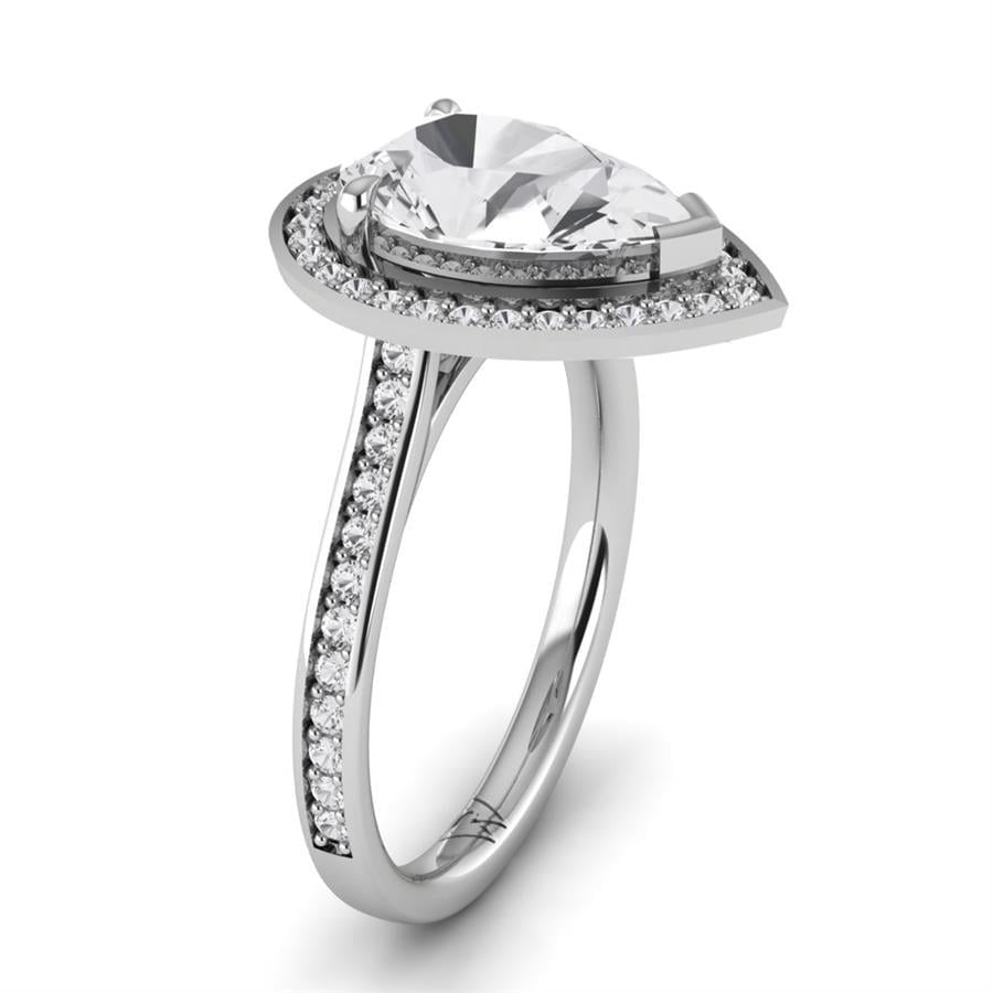 Solitaires Vélina Argent Rhodié Blanc Diamant 2.3 ct