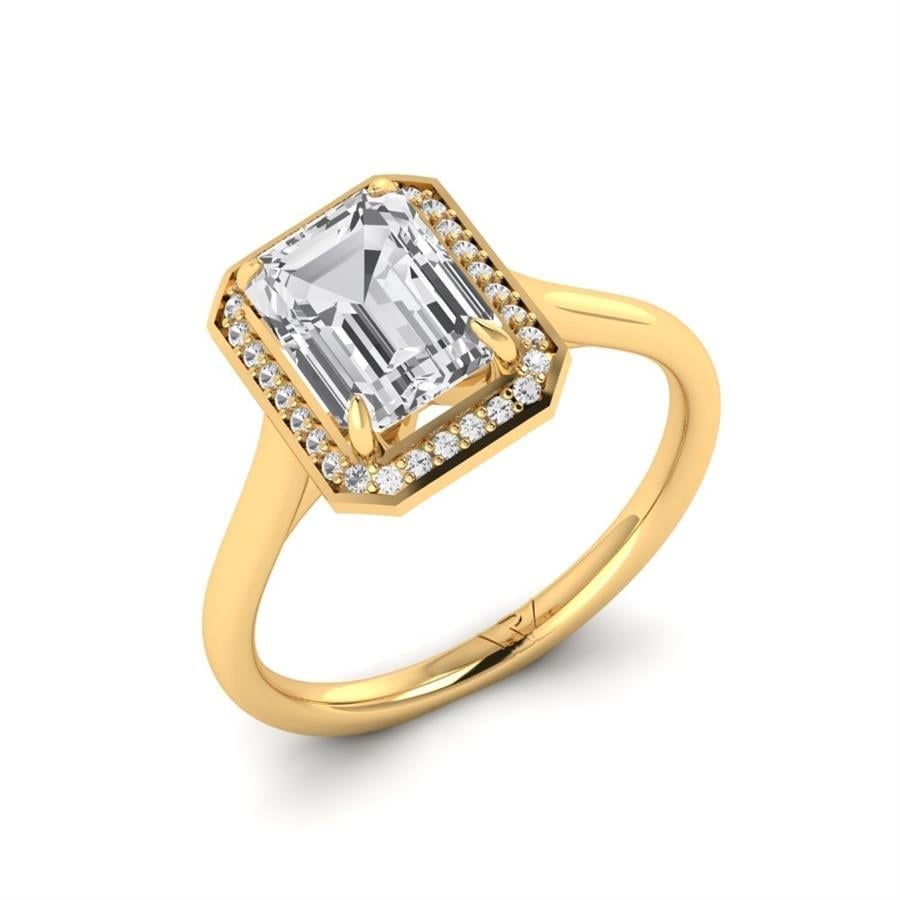 Solitaires Vélora Argent Plaqué Or Jaune Diamant 2.10 ct
