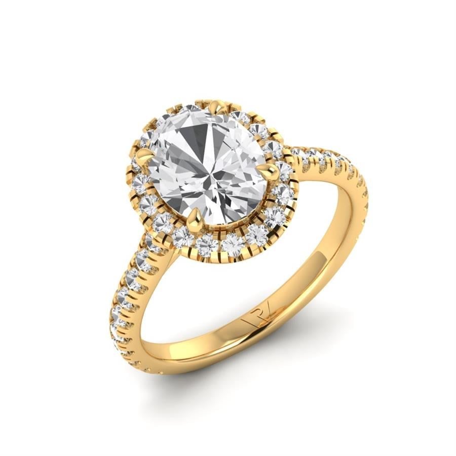 Solitaires Vélune Argent Plaqué Or Jaune Diamant 2.55 ct