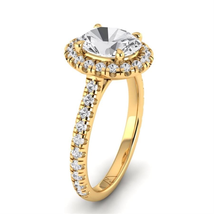 Solitaires Vélune Argent Plaqué Or Jaune Oxyde de zirconium 2.55 ct