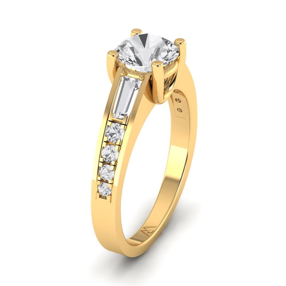 Solitaires Volonté Or Jaune Oxyde de zirconium 1.2 ct