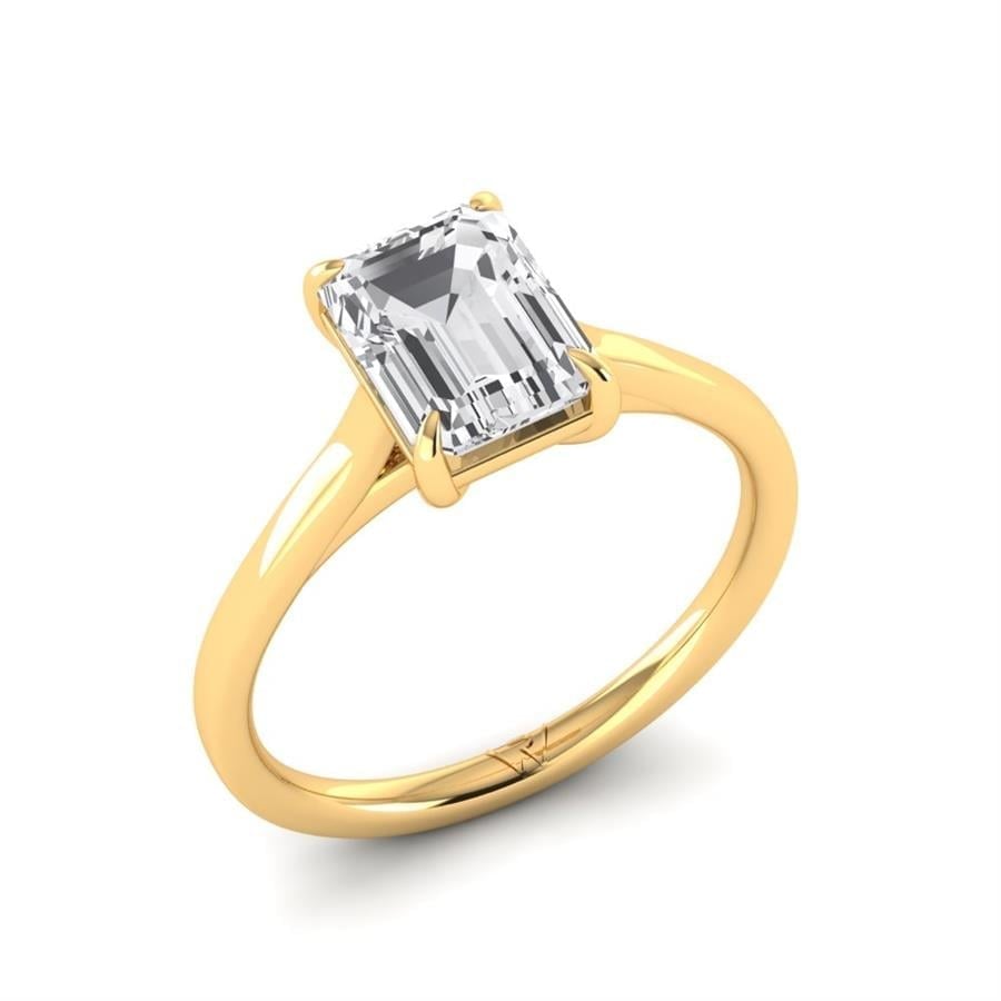 Solitaires Zyra Argent Plaqué Or Jaune Diamant 2 ct