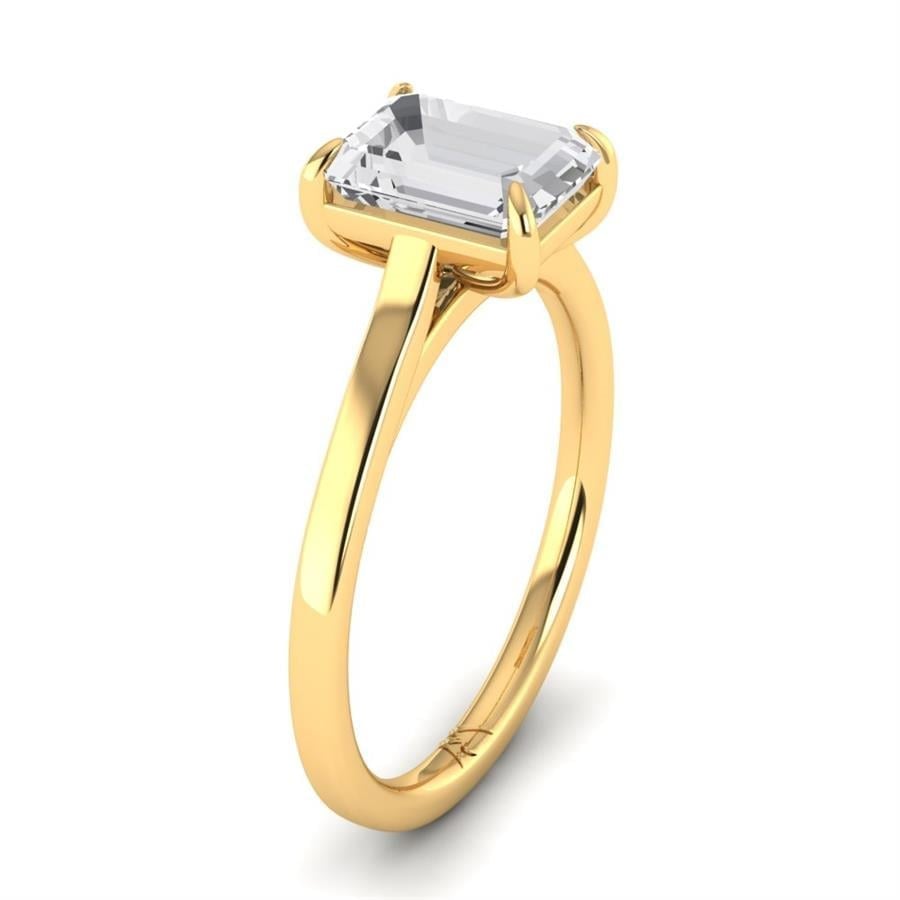 Solitaires Zyra Argent Plaqué Or Jaune Oxyde de zirconium 2 ct