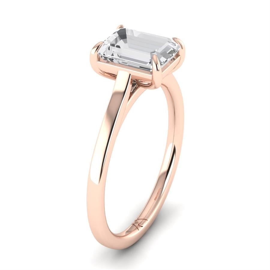 Solitaires Zyra Argent Plaqué Or Rose Diamant 2 ct