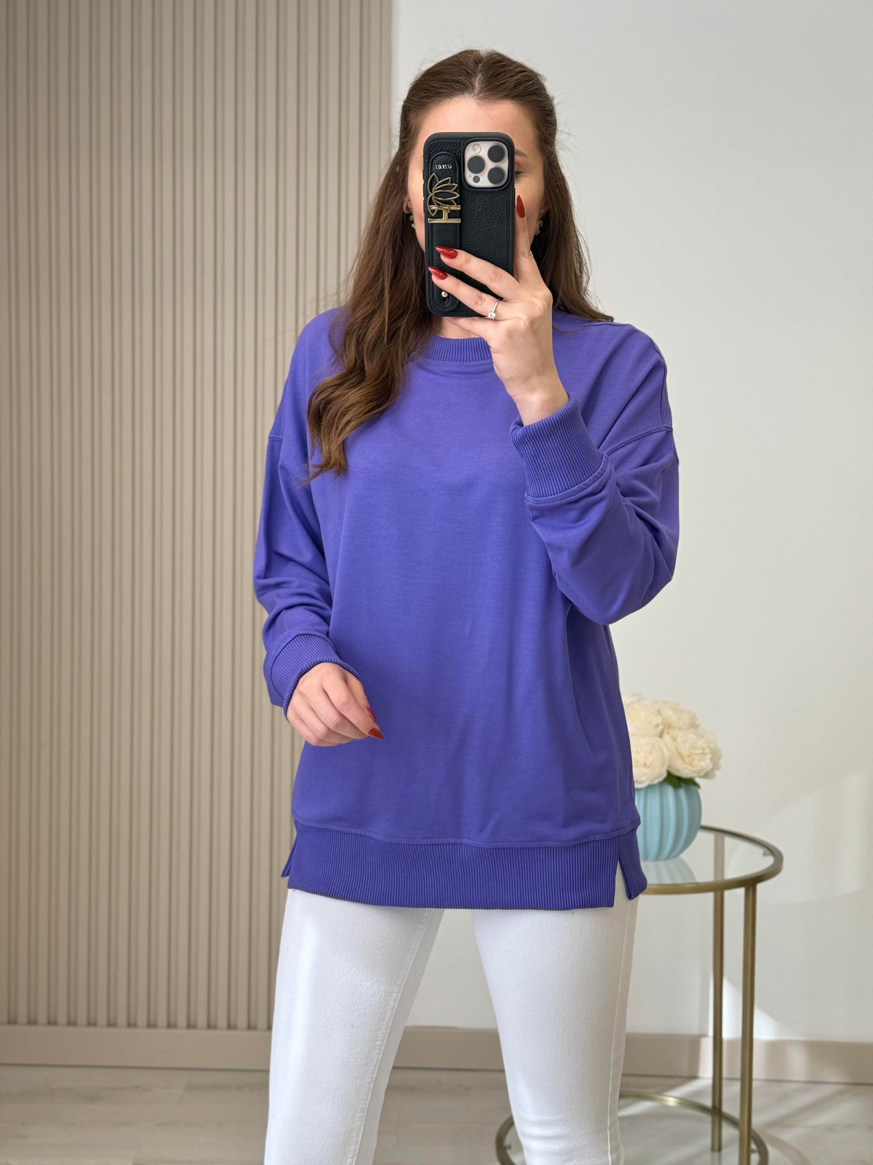 Basıc Sweatshirt Mor