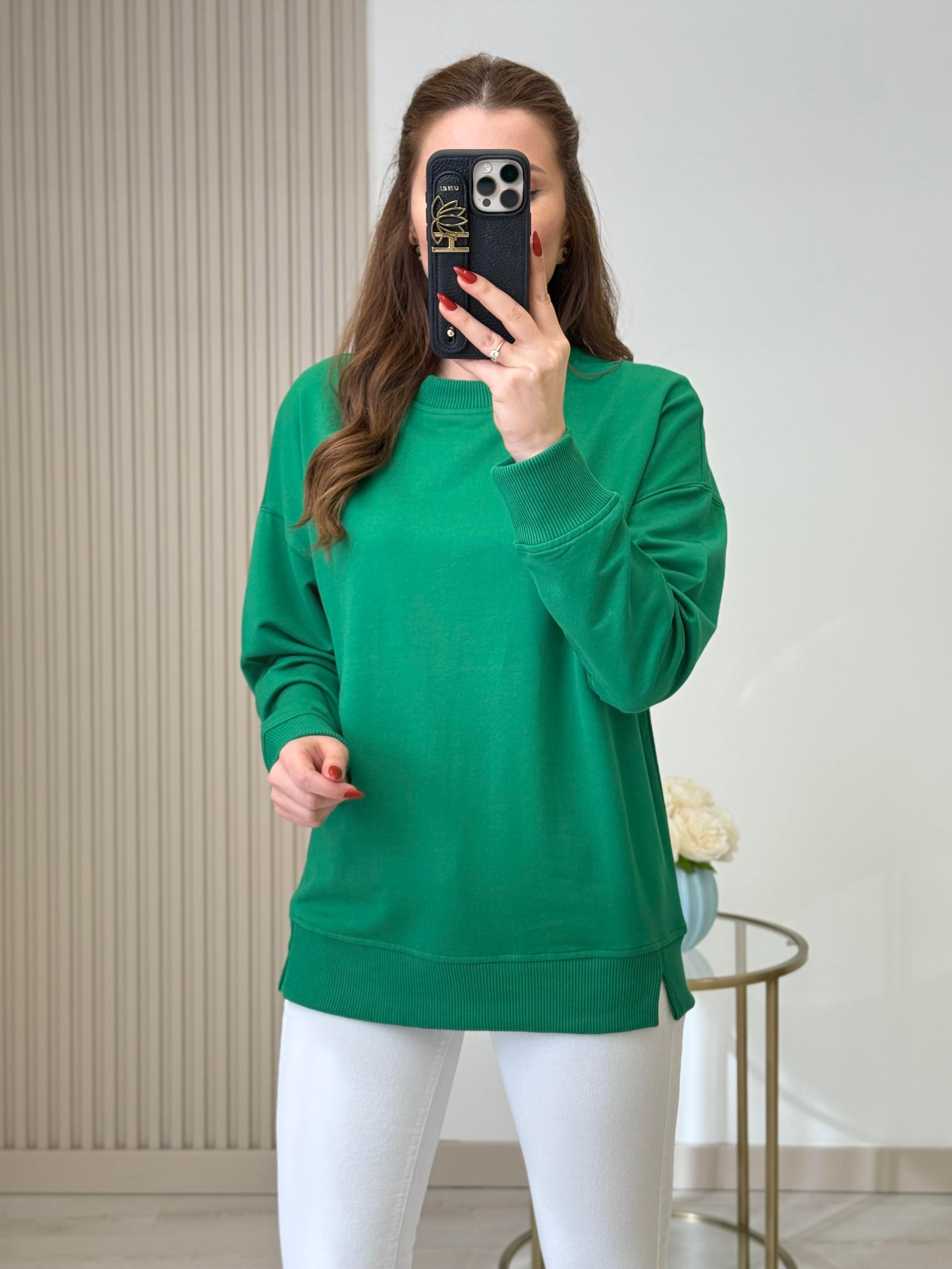 Basıc Sweatshirt Yeşil