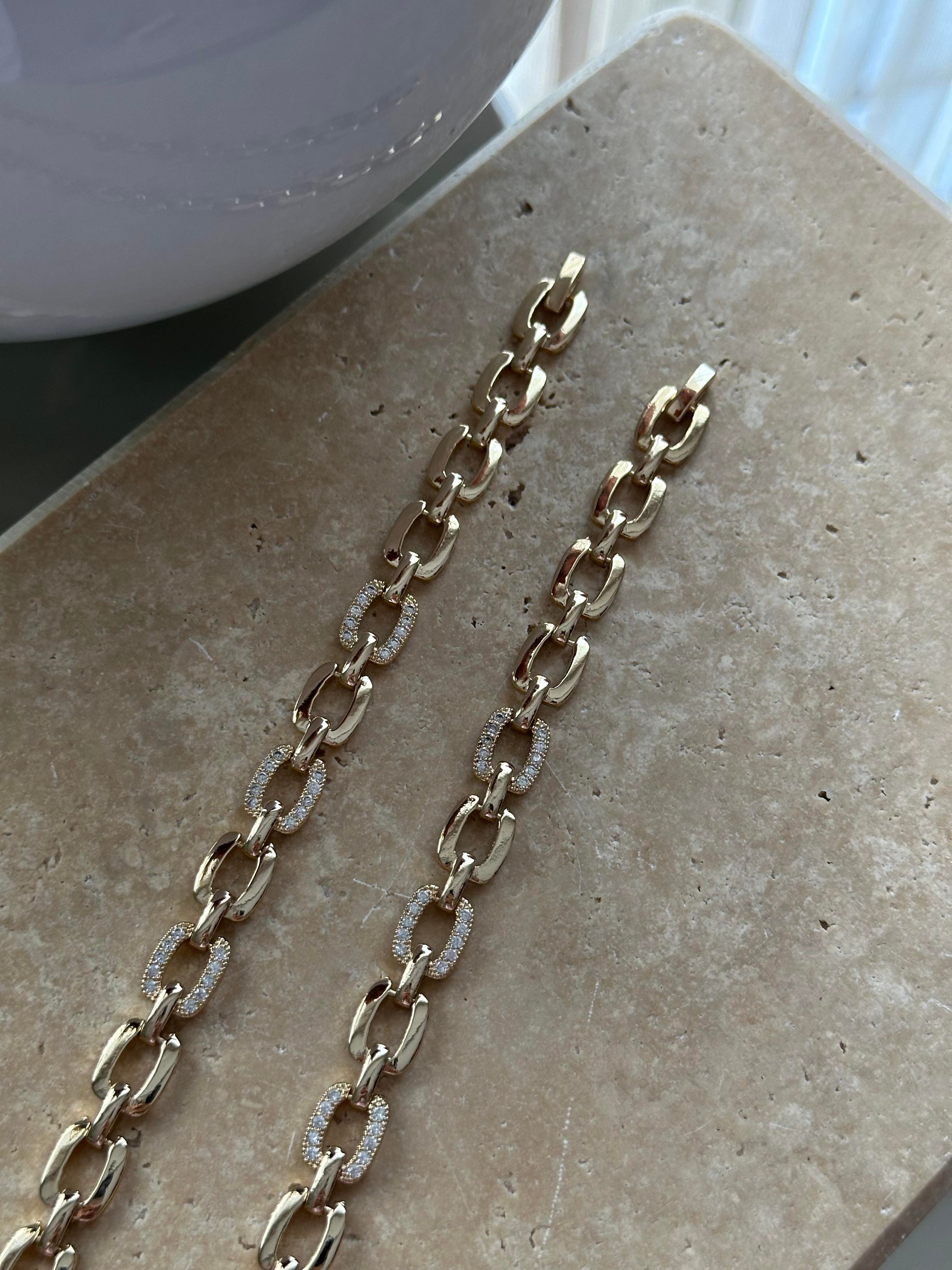 Dikdörtgen Taşlı Geçişli Bileklik Gold