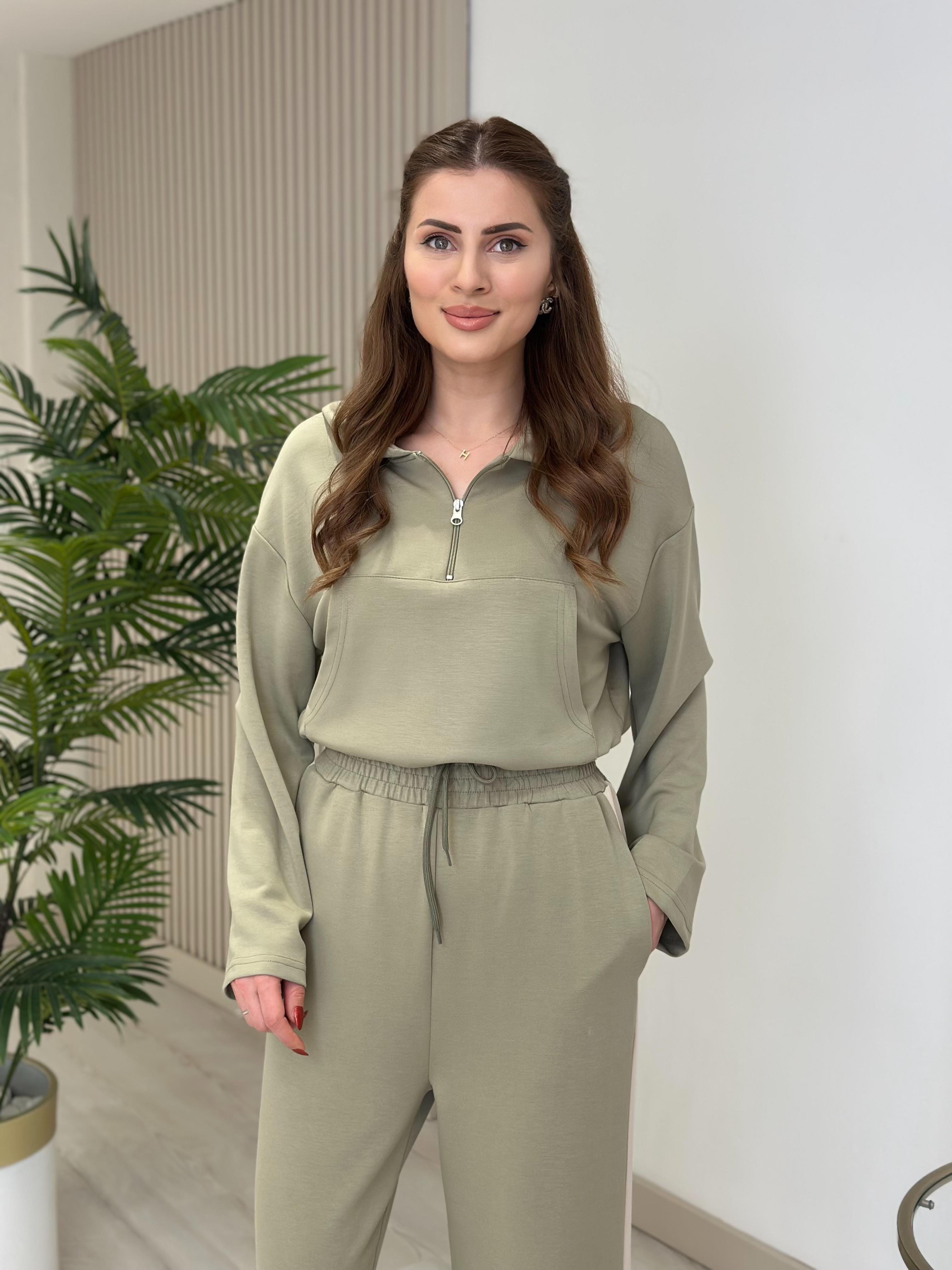 Ellis Modal Kumaş Sweat Pantolon Takım Yeşil