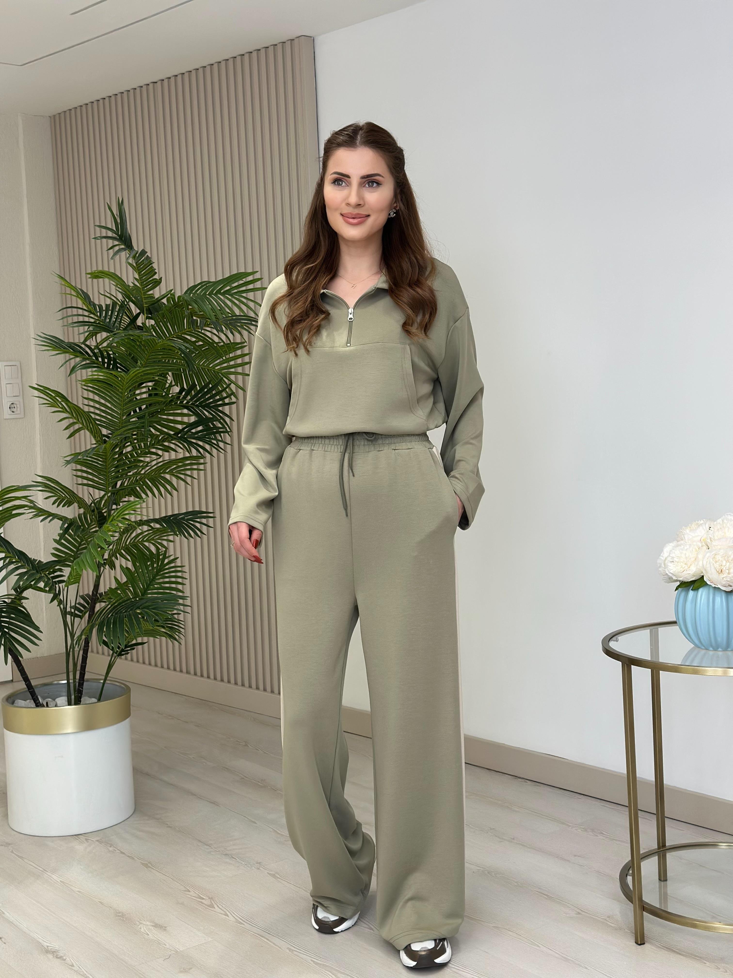 Ellis Modal Kumaş Sweat Pantolon Takım Yeşil