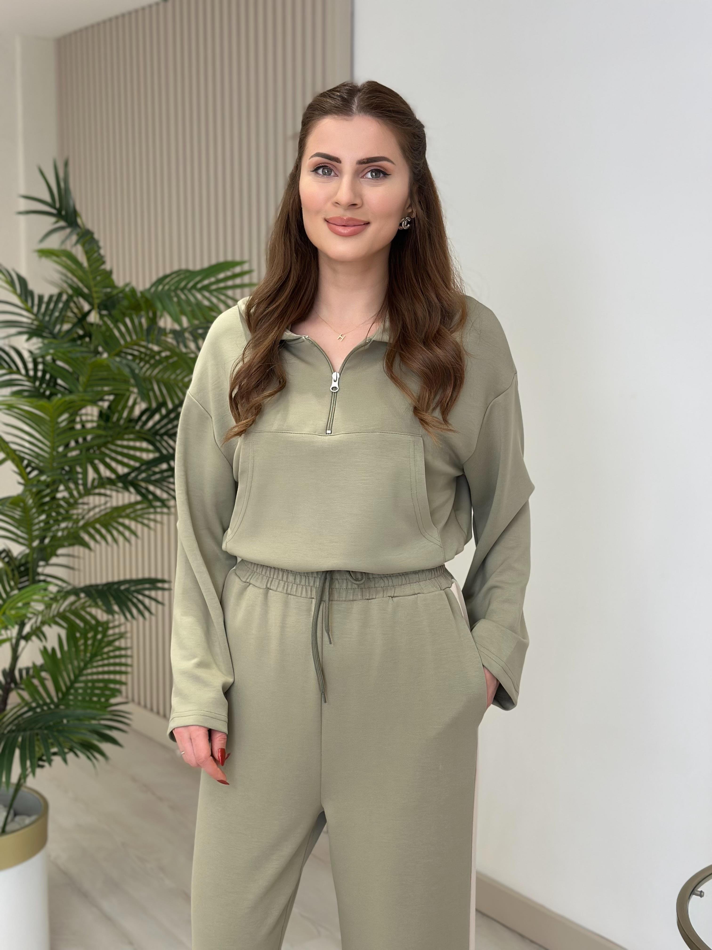 Ellis Modal Kumaş Sweat Pantolon Takım Yeşil