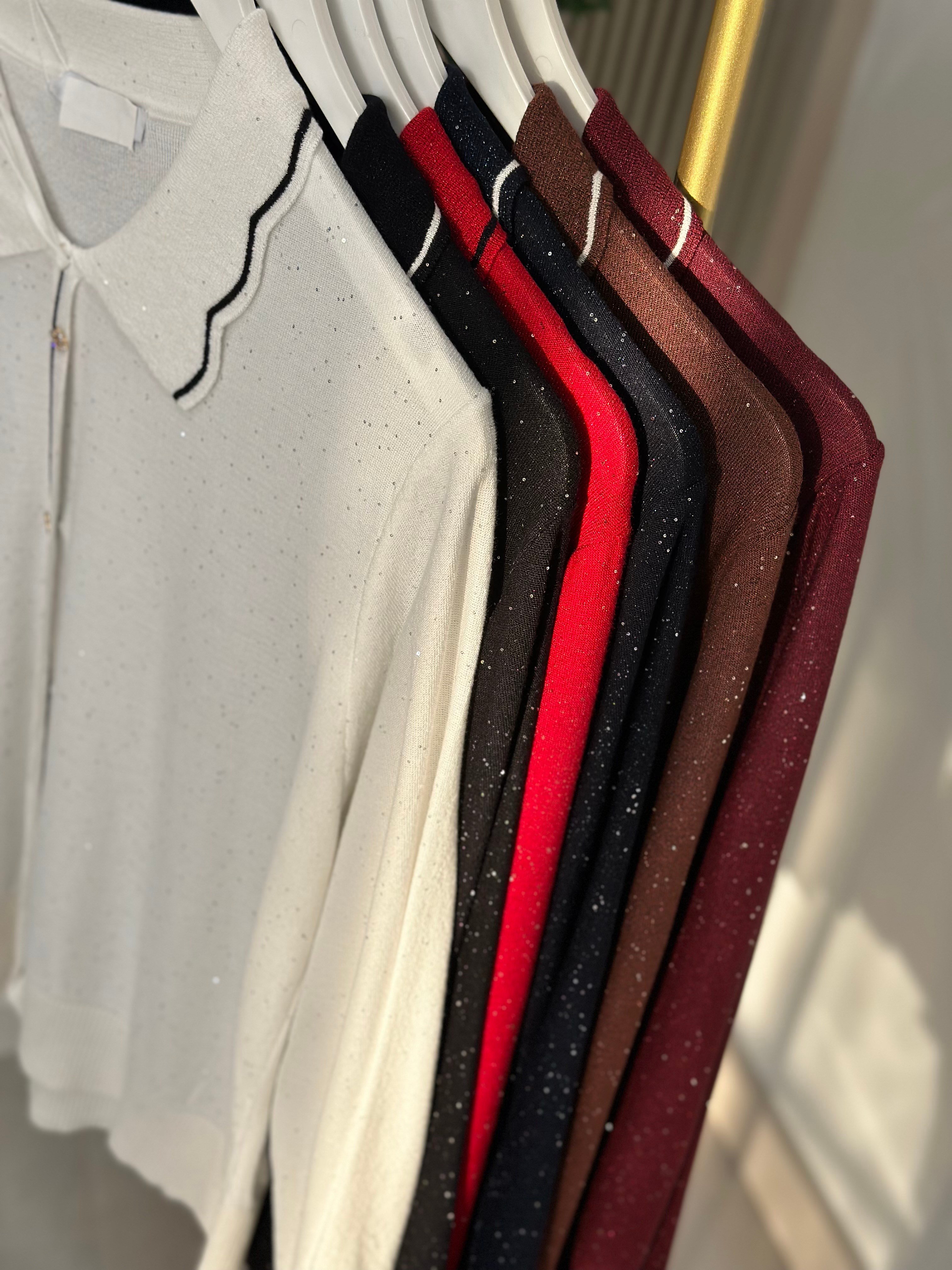 İtalyan İplik Premium Kalite Pul Detaylı Aksesuarlı Triko Bordo