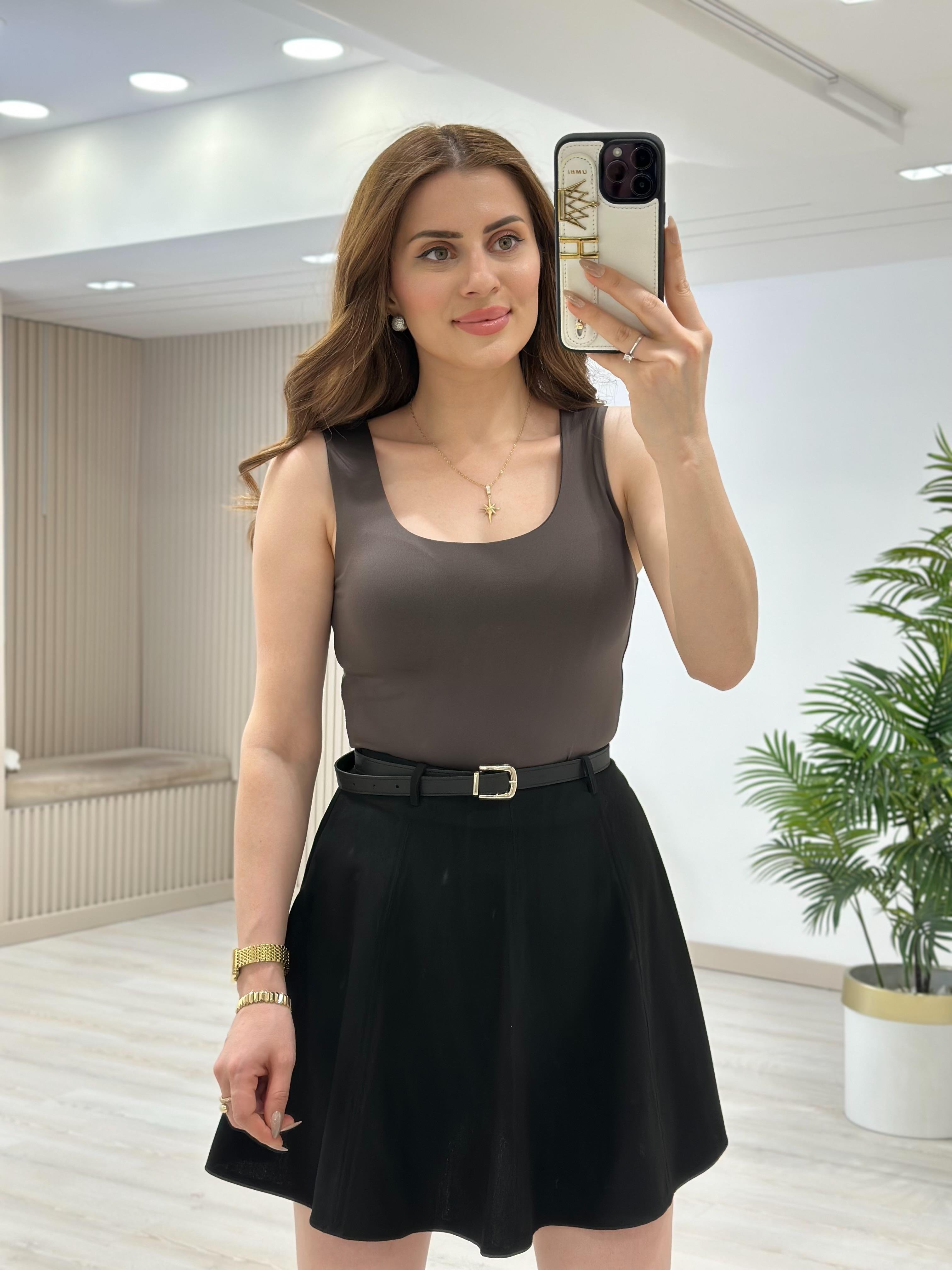 Kalın Askılı Marka Model Atlet Kahve