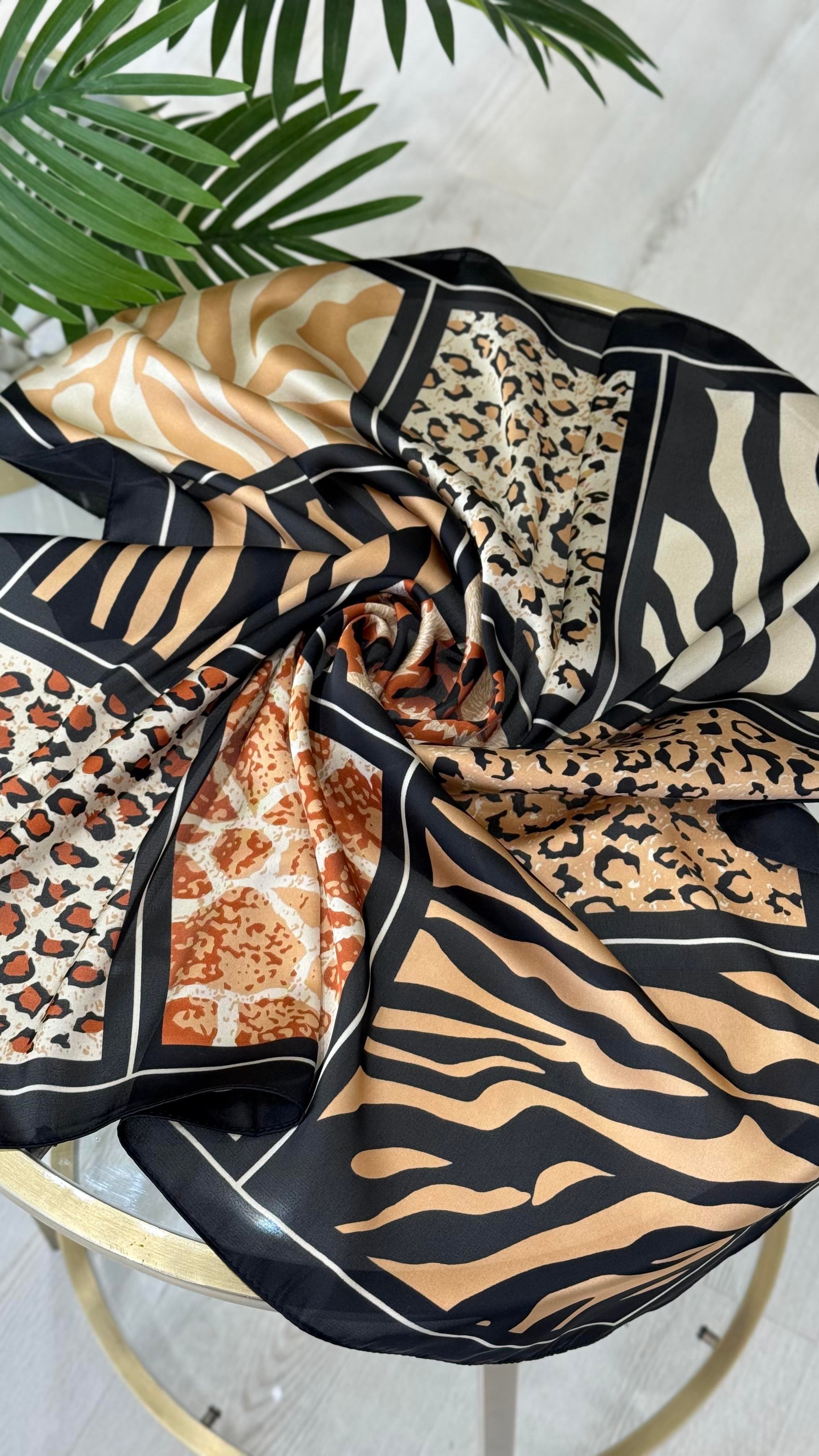 Leopar Zebra Desenli Fular