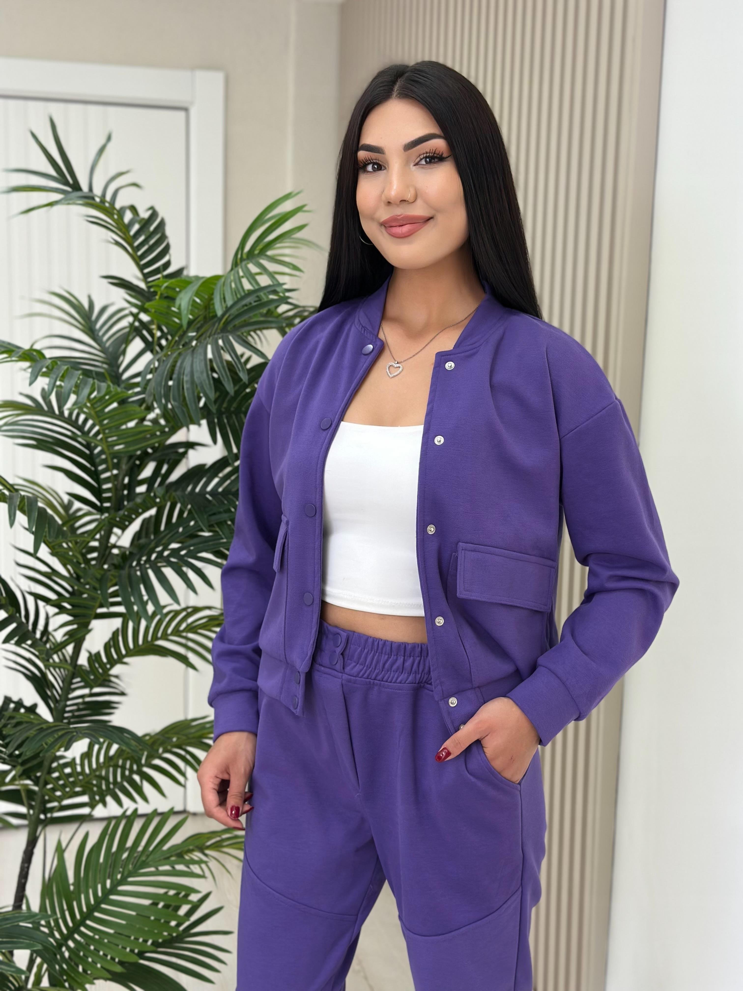 Modal Ceketli Takım Mor