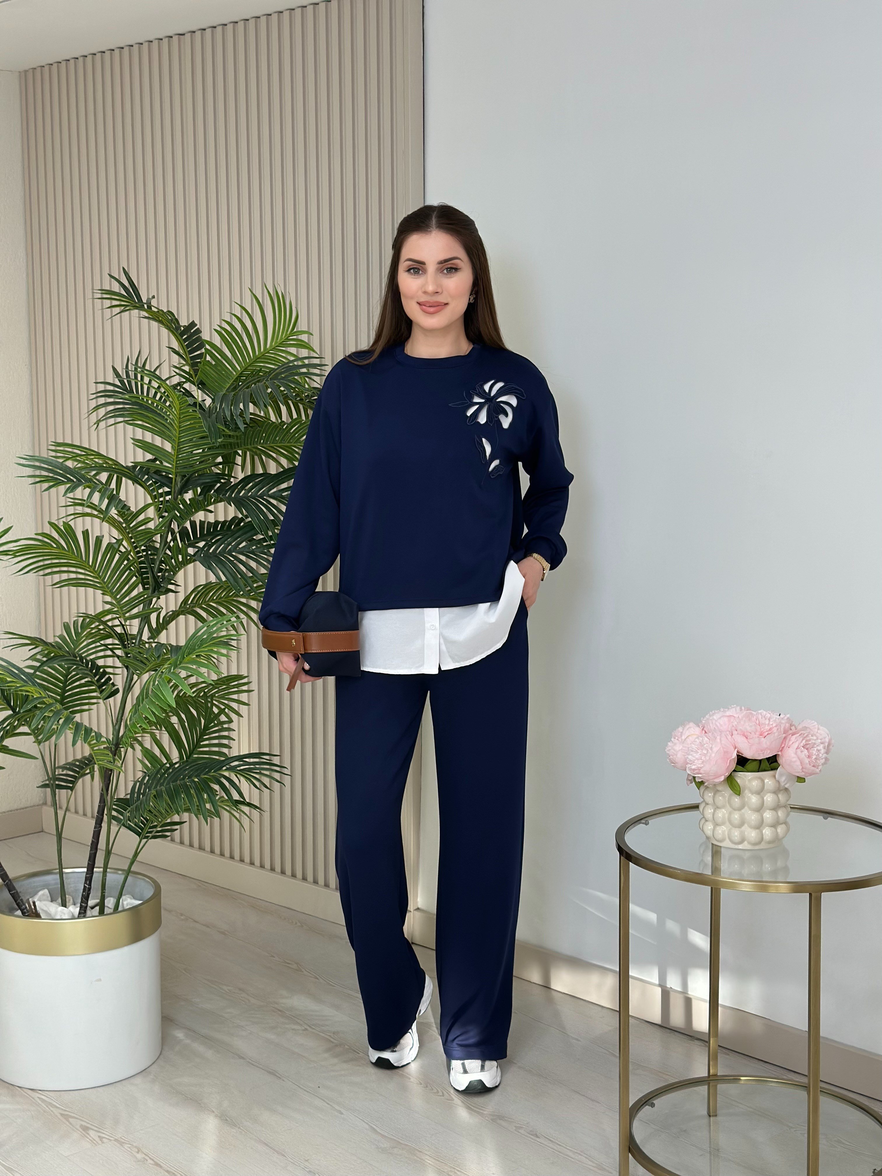 Modal Kumaş Üçlü Takım Lacivert