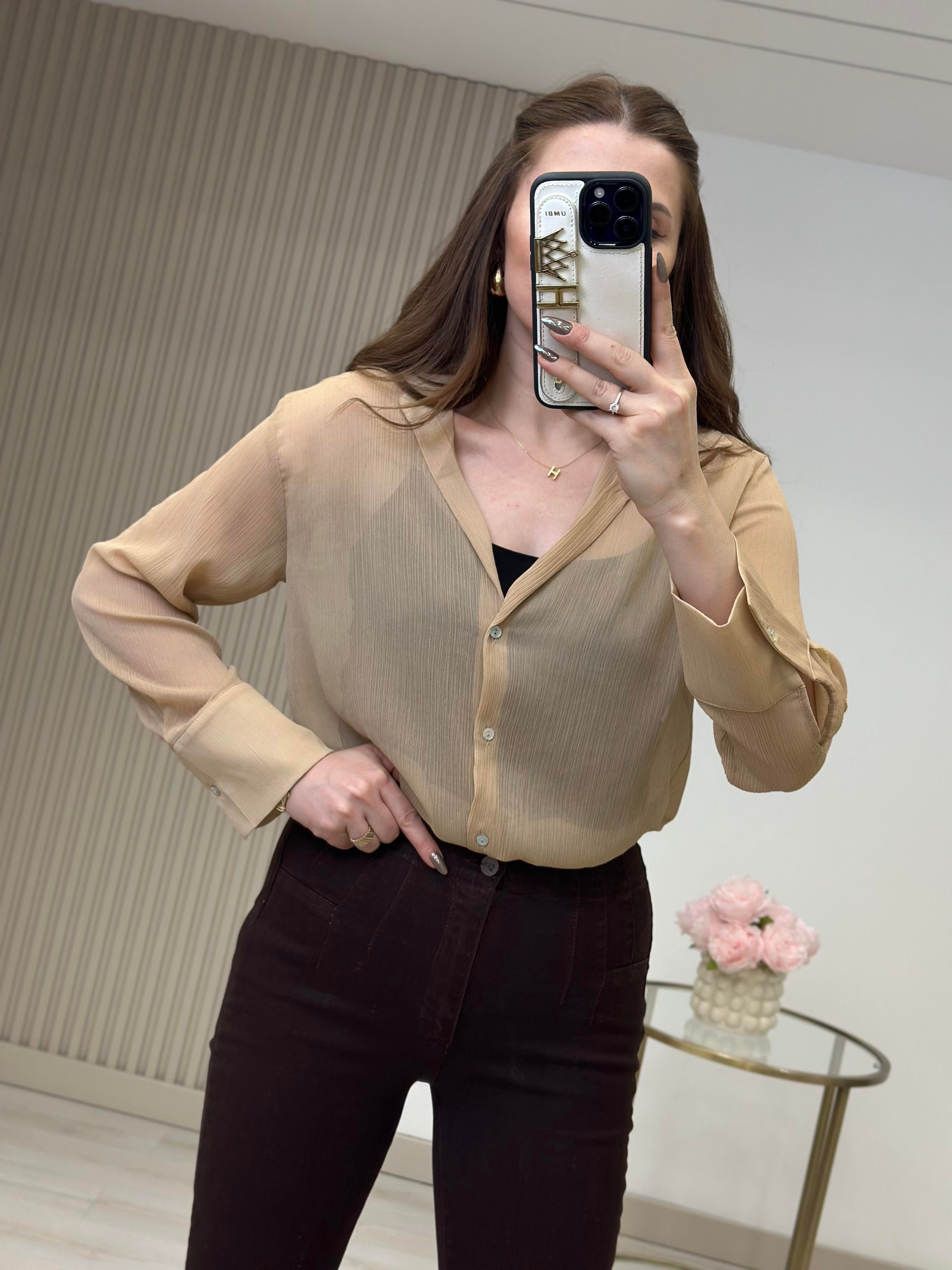 Şifon Marka Model Gömlek Bej