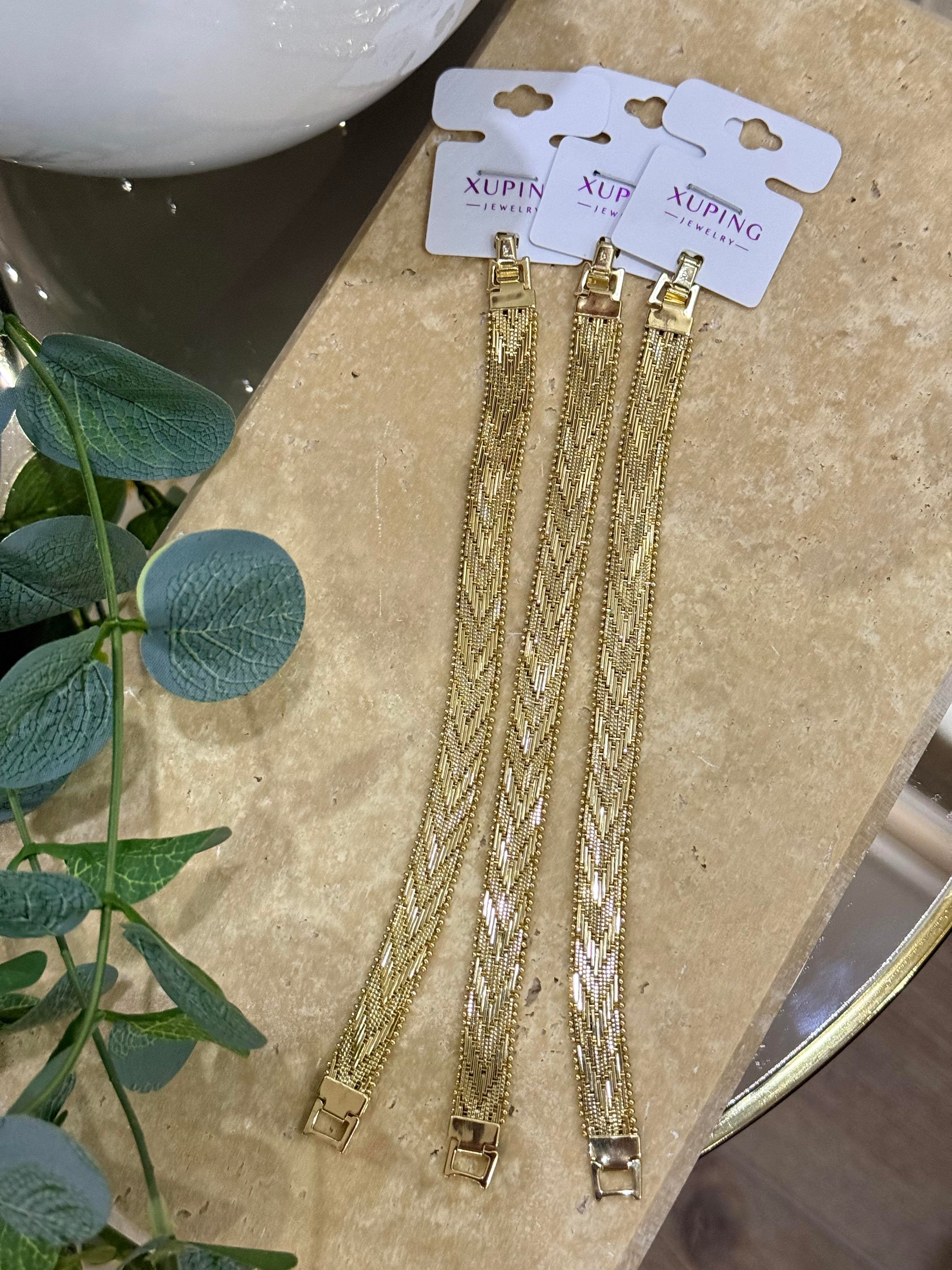Xupıng Hasır Gold Kalın Bileklik 