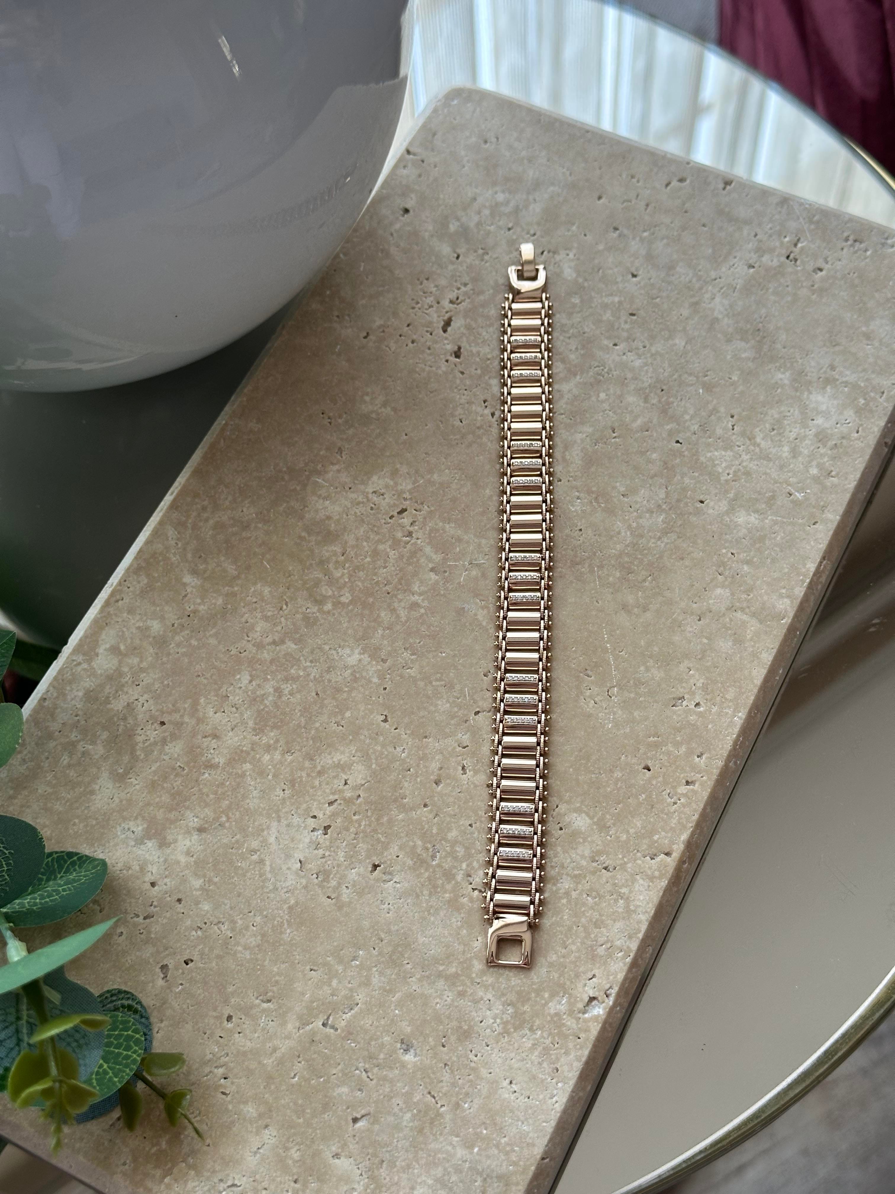 Xupıng Merdiven Rose Gold Kalın Bileklik 