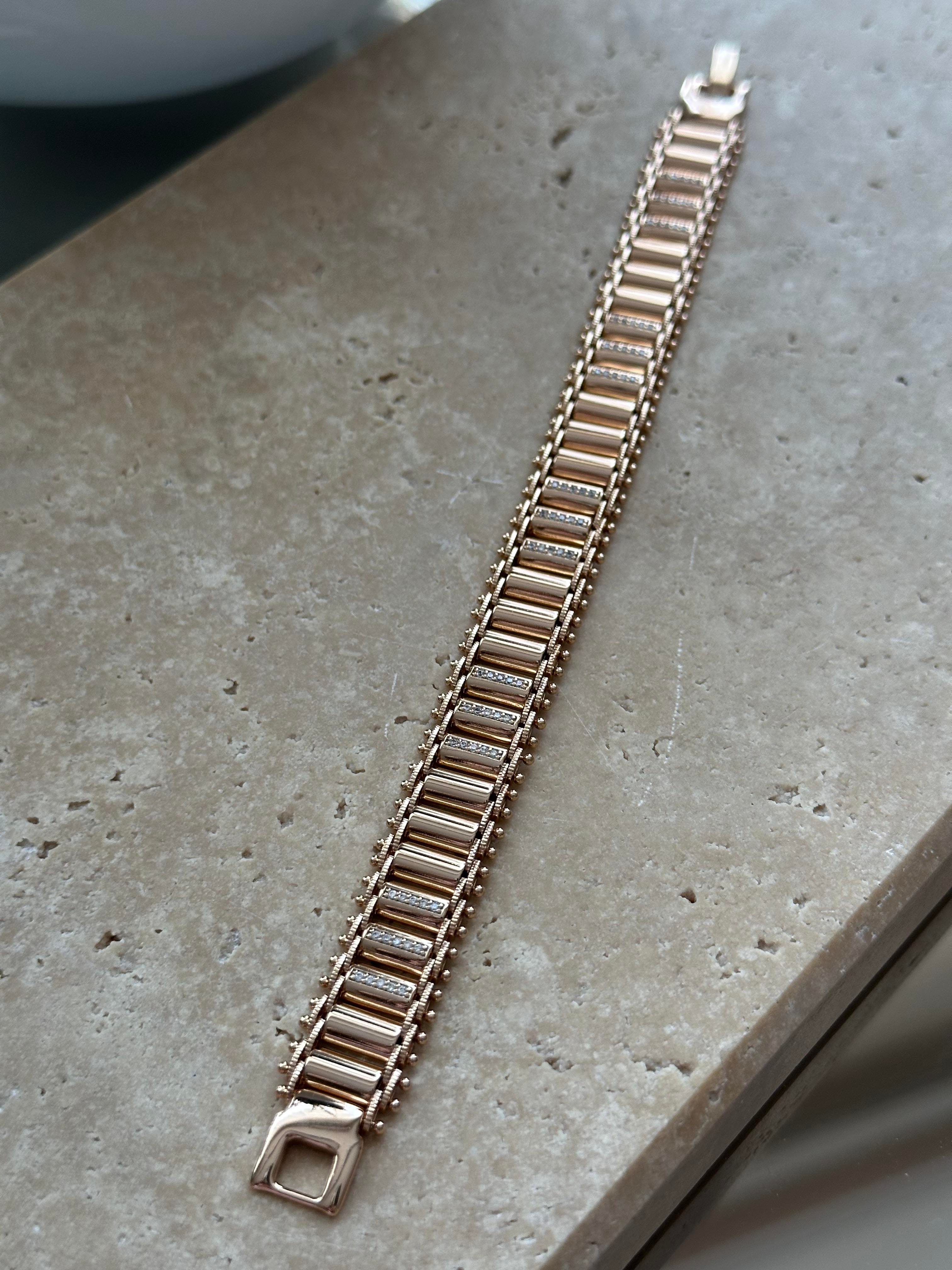 Xupıng Merdiven Rose Gold Kalın Bileklik 