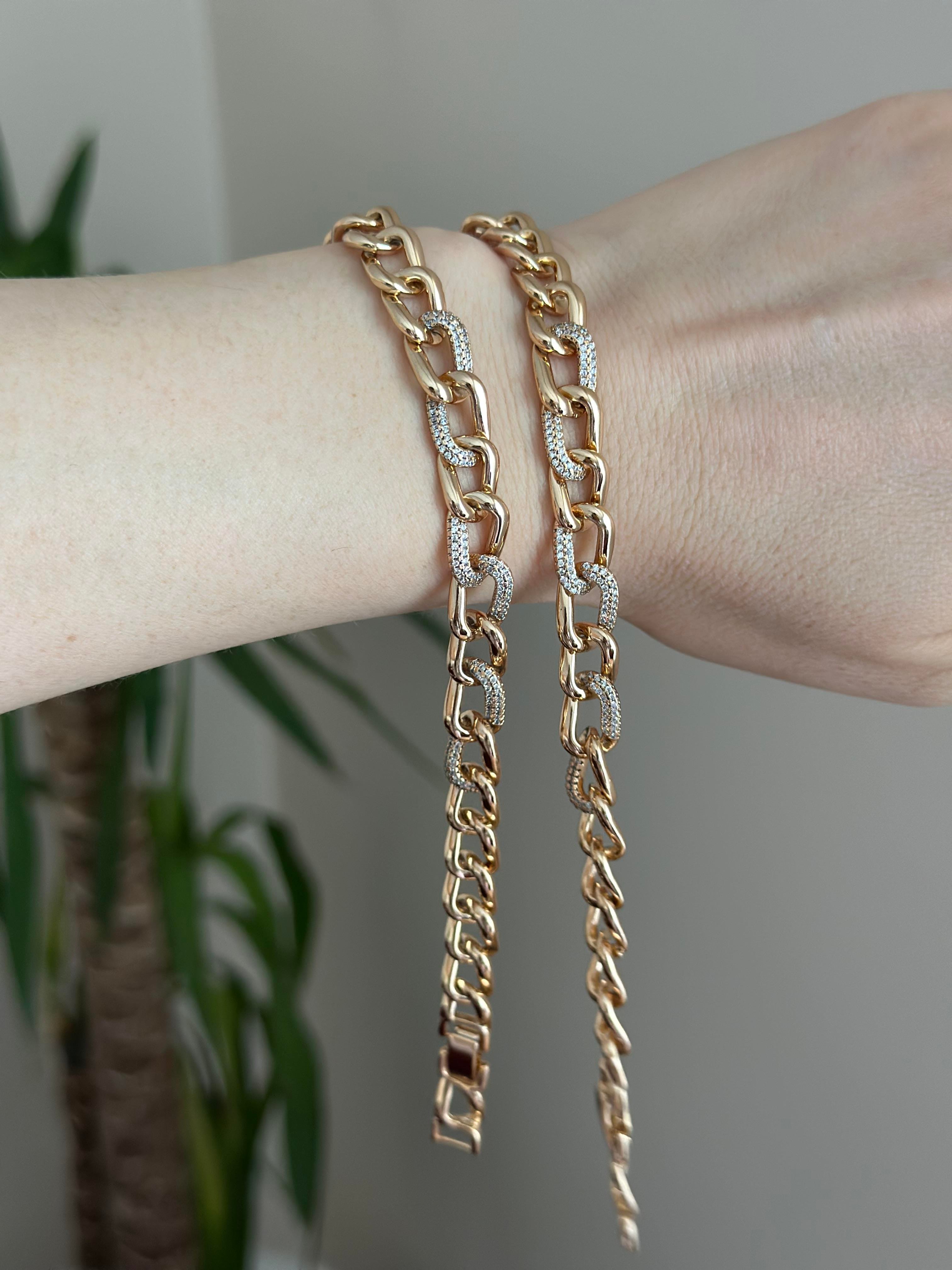 Xupıng Taşlı Halka Geçmeli Bileklik Rose Gold