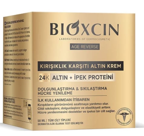 Bioxcin Age Reverse Kırışıklık Karşıtı Altın Krem 50 ML - 24K Altın, İpek Proteini, Hücre Yenileme