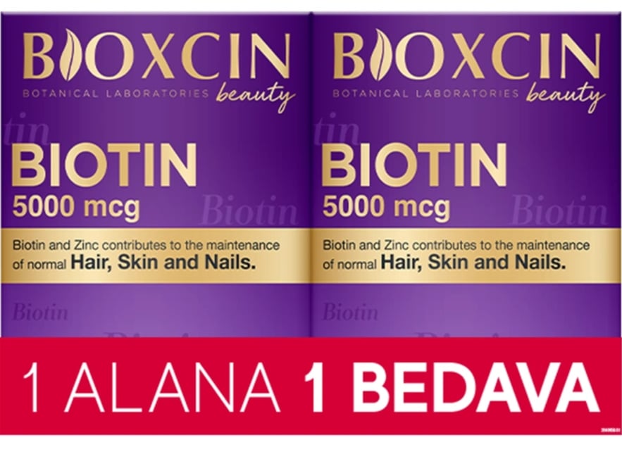 Bioxcin Biotin 5.000 Mcg 30 Tablet - Biotin + Çinko 15 Mg Saç Ve Tırnak Vitamini 2 li Avantaj Paket