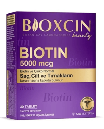 Bioxcin Biotin 5.000 Mcg 30 Tablet - Biotin Çinko 15 Mg Saç Ve Tırnak Vitamini