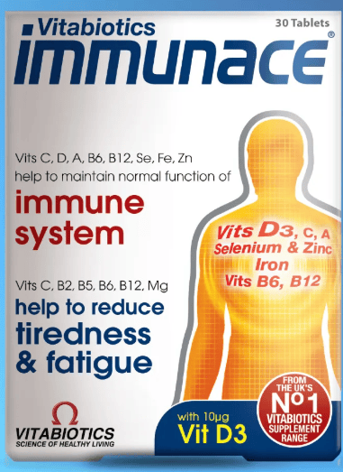 Immunace Demir, Çinko,Selenyum, Magnezyum, D Vitamini İçeren Bağışıklık Destek Vitamini 30 Tablet