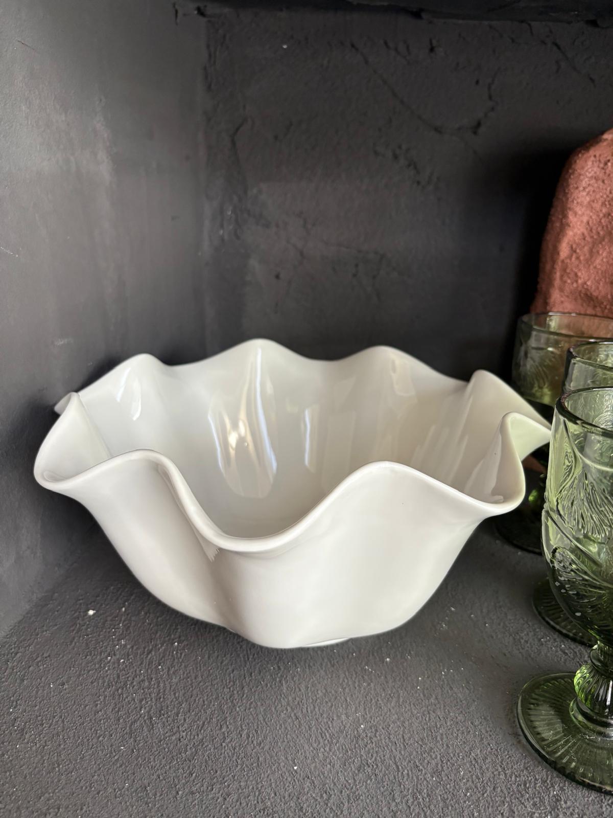 Beyaz Porselen Kase 37x15cm