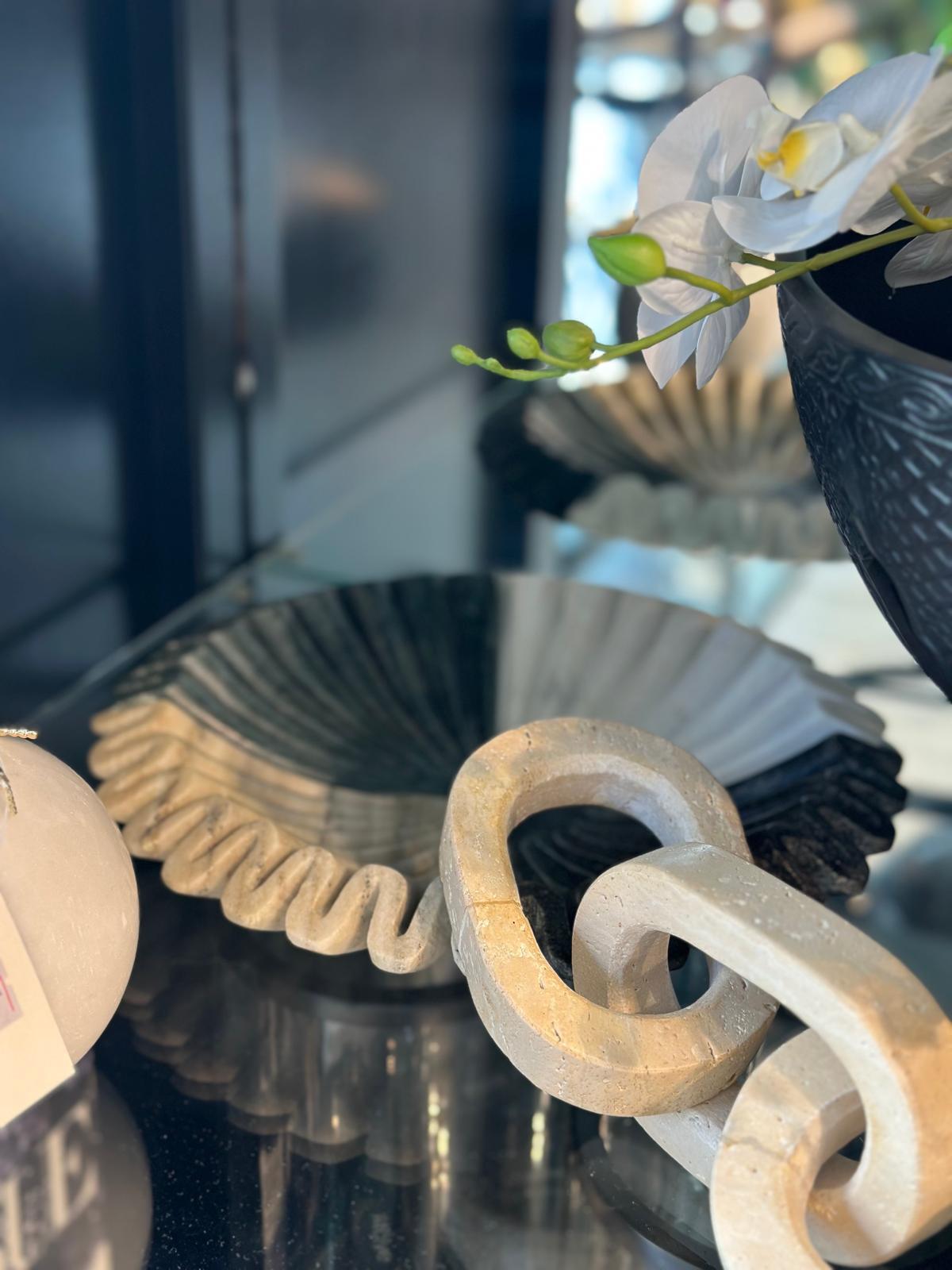 Fiore 4 renkli mermer dekoratif kase 30*5 cm