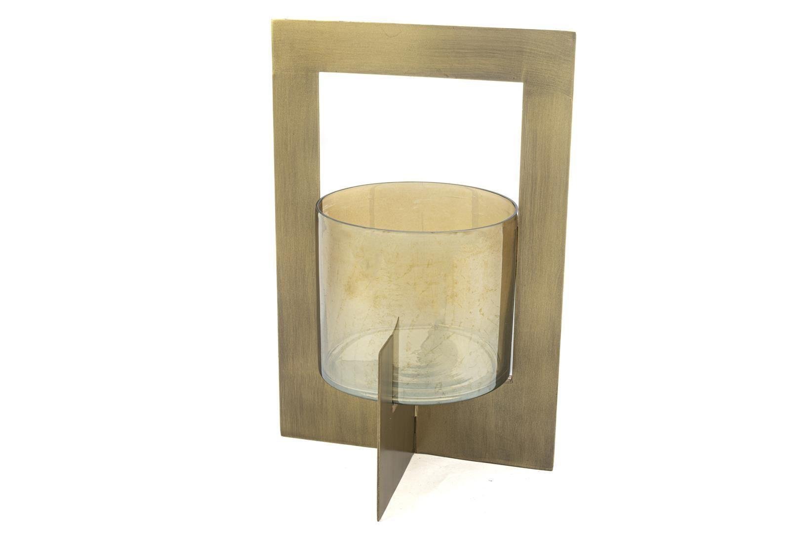 Gold gri cam mumluk 21*21*32 cm