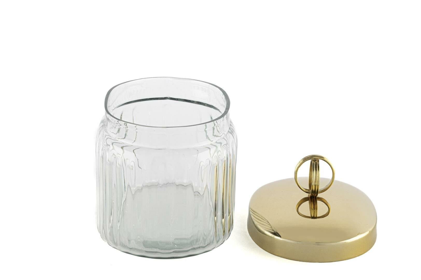 Gold kapaklı oval cam kavanoz 14*10*14CM