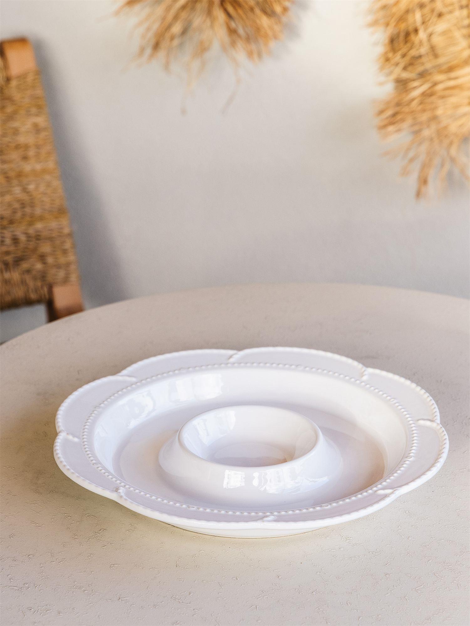 Grande Servis Tabağı Bölmeli Beyaz 39 cm