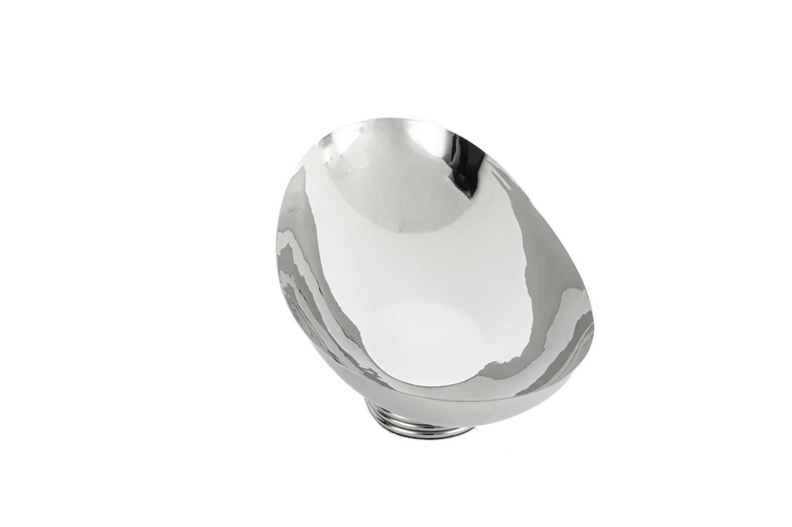 Gümüş oval metal kase 32*15*10 CM